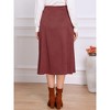 INSPIRE CHIC Women's Work Suede A Line Trendy Midi Skirt - 3 of 4
