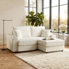 MYINDA 2-Seater Sectional Couch with Ottoman- Corduroy Sofa Chair with Storage Armrests, USB and Phone Holder - 2 of 4