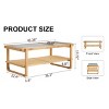 45" Rectangle Solid Wood Coffee Table with Glass Top and Double-Layer Rattan Shelf,Modern Living Room Tea Table-Baofuwish - 4 of 4