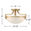 Regency Hill Mallot Modern Ceiling Light Semi Flush Mount Fixture 12 1/2" Wide Soft Gold 2-Light Marbleized Glass Bowl Shade for Bedroom Living Room - 4 of 4