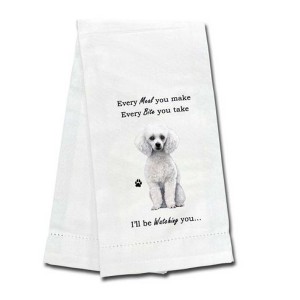 E & S Imports 26.0 Inch White Poodle Kitchen Towel Everyday , Dog Puppy Paw (1PC) - 1 of 3