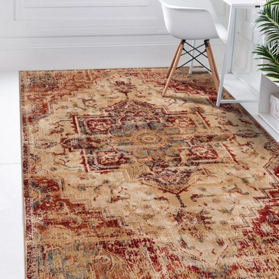 Ivory Oriental Elegance 6' x 9' Synthetic Area Rug