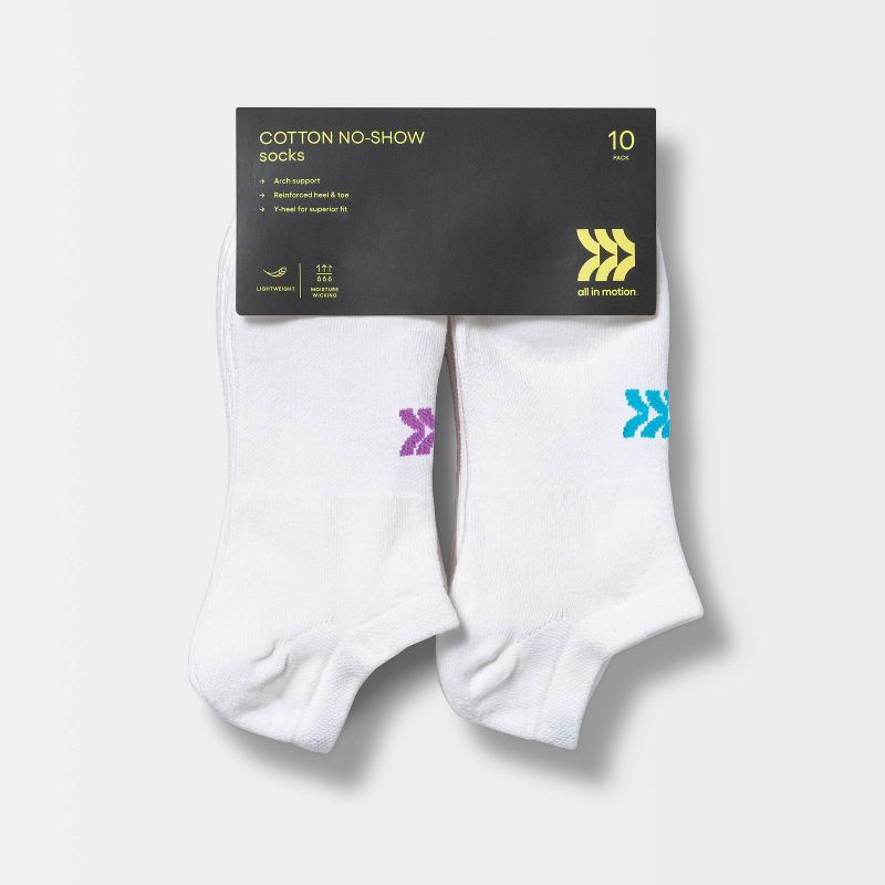 Women's Lightweight 10pk No Show Athletic Socks - All In Motion™ 4-10, 2 of 4