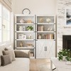 Farmhouse Bookcases with Doors, 5 Tier Bookshelf with Storage, 70 inch Tall Bookshelf and Bookcase - 3 of 4
