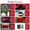 Anybear 13x18in red outdoor LED throw pillow - 4 of 4