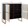 42'' Sideboard Buffet Cabinet, Coffee Bar Cabinet with 4 Doors, Wood Entryway Console Table, Kitchen Pantry Storage Cabinet for Living Room - 3 of 4