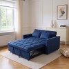 Sapphtopaz Corduroy Couch Sofa - Double Sleeper with Pull-Out Bed, 2 Pillows & Side Storage, Upholstered Furniture for Living Room, Bedroom & Guest - 4 of 4