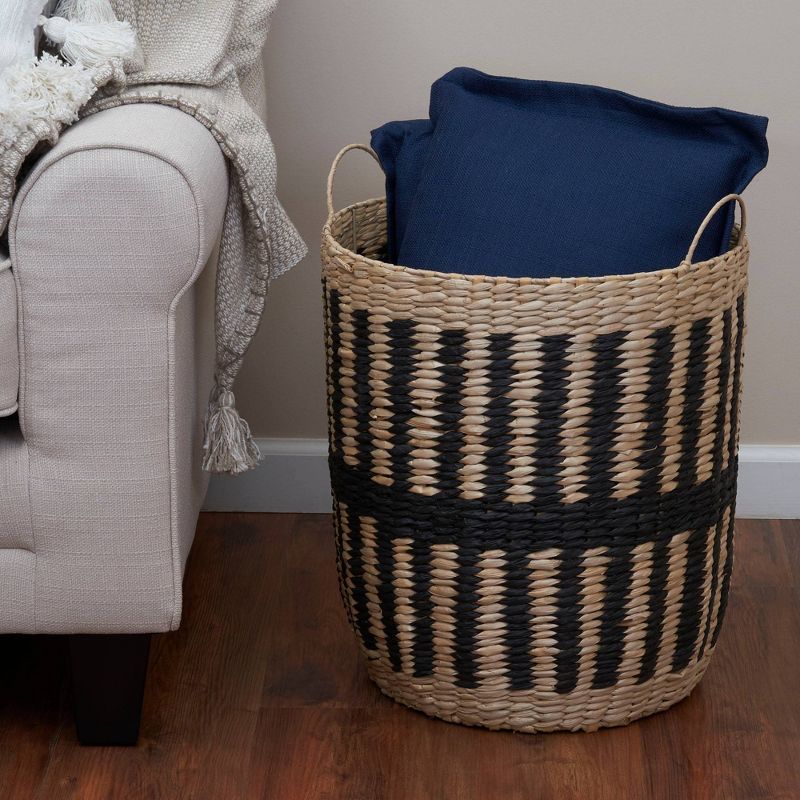 Household Essentials Pillar Basket with Handles Cattail and Paper Rope, 3 of 10