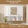 35"x28" Wall Mounted Bathroom Medicine Cabinet, Modern Mirror Cabinet with Open Shelves & Adjustable Shelf - ModernLuxe - 4 of 4