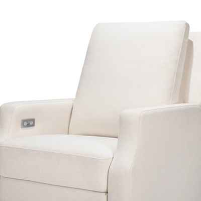 Cream Eco-Weave Recliner with Light Wood Swivel Base