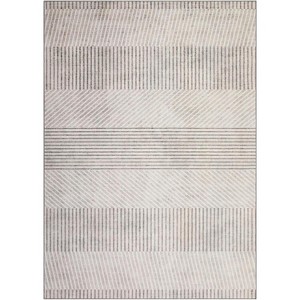 Modern Stripe Pattern Area Rug - Machine Washable, Non-Slip, Low-Pile Rug for Living Room, Bedroom, and Entryway - 1 of 4
