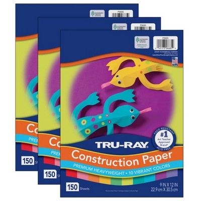 Tru-Ray Construction Paper, 10 Assorted Colors, 9" x 12", 450 Sheets