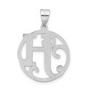 Black Bow Jewelry Rhodium Plated Sterling Silver Fancy Script Initial A-Z Pendant, 20mm - 3 of 4