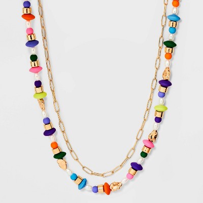 Beaded Paperclip Multi-Strand Necklace - A New Day™
