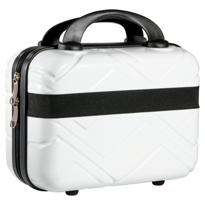 Hard Shell Cosmetic Travel Case for Makeup or Toiletries, White, Size 11.8" x 10.8" x 5.9"