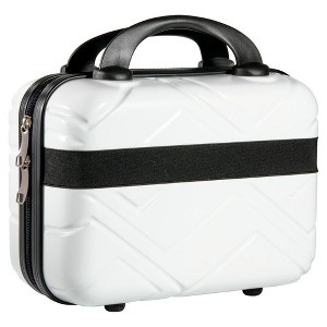 Hard Shell Cosmetic Travel Case for Makeup or Toiletries, White, Size 11.8" x 10.8" x 5.9" - 1 of 4