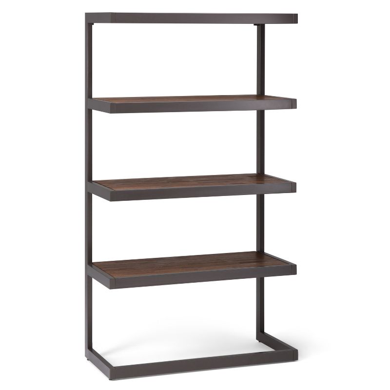 66&#34; Cecilia Solid Acacia Wood Bookshelf Rustic Natural Aged Brown - WyndenHall, 1 of 8