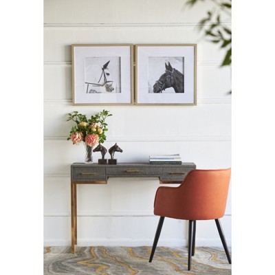VisioGear Set of 2 Wall Art Horse Animal Printing, Wall Decor Accent, Golden&White, 22"*22"*1.2"