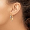 Black Bow Jewelry 3mm, 14k Yellow Gold Diamond Cut Round Hoop Earrings, 25mm (1 Inch) - 3 of 4