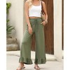Coolmee Womens Palazzo Pants Drawstring Elastic High Waisted Ruffle Hem Wide Leg Pants with Pockets - 3 of 4