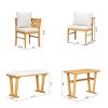 Farmhouse Extendable Dining Table Set With Wood Frame And Cream Upholstery, 6-Piece Modular Seating With Bench And Chairs-Maison Boucle - 4 of 4