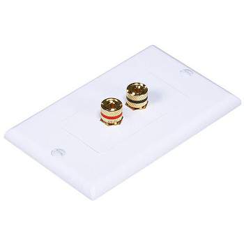 Monoprice High Quality Banana Binding Post Two-Piece Inset Wall Plate For 1 Speaker | Coupler Type