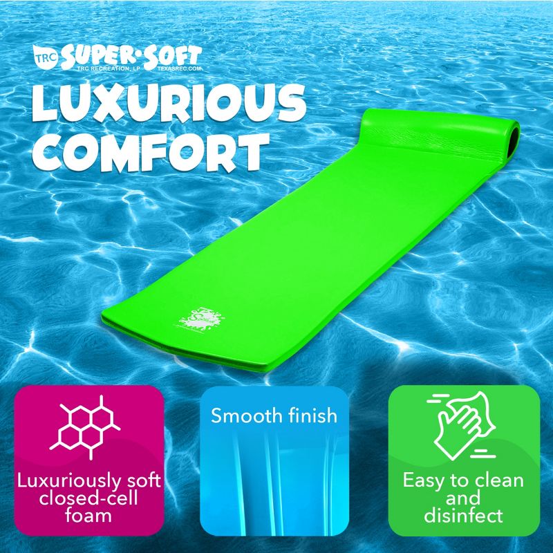 TRC Recreation Splash 1.25" Thick Foam Swimming Pool Float Lounger Mat, 4 of 8