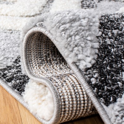 Gray Diamond Shag Synthetic 4' x 6' Area Rug