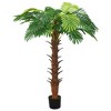 Aghana Digitals 63" Indoor Artificial Cycas Palm - Green Synthetic Plastic, Cylindrical Shape, - 2 of 4