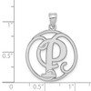 Black Bow Jewelry Rhodium Plated Sterling Silver Fancy Script Initial A-Z Pendant, 20mm - 4 of 4