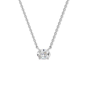 GILDED 1/2 CTTW Lab-Grown Diamond Solitaire Pendant, Sterling Silver, 18" Chain, Tarnish-Resistant, Ethical Jewelry, Gift-Ready for Women - 1 of 4