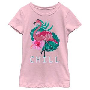Girl's Lost Gods Flamingo Tropical Chill T-Shirt - 1 of 4