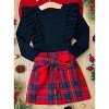 Feels Like Fall Ruffled Top and Plaid Skirt Set Mia Belle Girls - 4 of 4