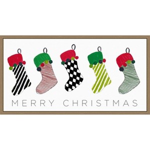 Amanti Art Christmas Stockings by Patricia Pinto Canvas Wall Art Print Framed 27-in. W x 14-in. H. - 1 of 4