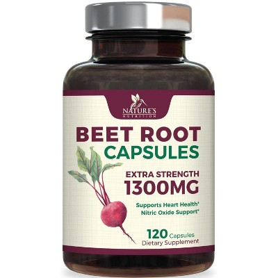 Beet Root Capsules Extra Strength 1300mg Beetroot Powder Extract - 60 Capsules;120 Capsules