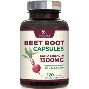 Beet Root Capsules Extra Strength 1300mg Beetroot Powder Extract - 60 Capsules;120 Capsules - 1 of 4