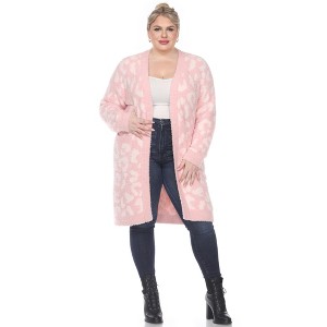 PS Leopard Print Open Front High Pile Fleece  Coat - White Mark - 1 of 4