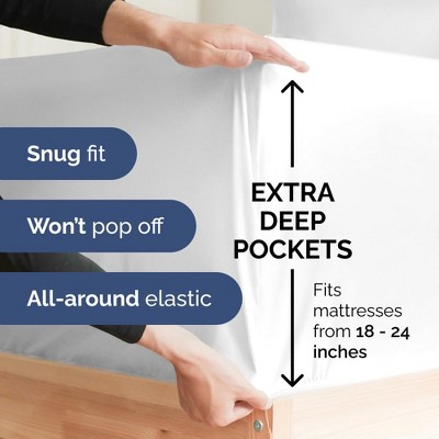 King White Extra Deep Pocket Microfiber Sheet Set