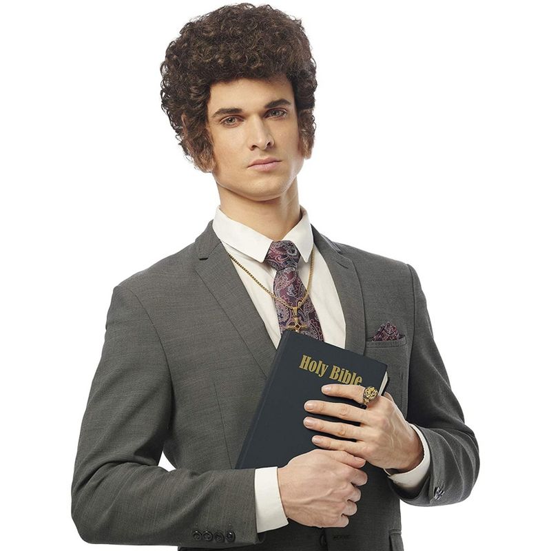 Costume Culture by Franco LLC Righteous Preacher Adult Costume Wig | Brown, 1 of 2