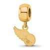 Black Bow Jewelry 14k Yellow Gold Plated Sterling Silver Detroit Red Wings NHL Bead Charm - 4 of 4