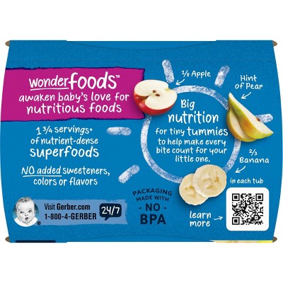 Gerber Sitter 2nd Foods Banana Apple Pear Baby Meals - 2ct/8oz
