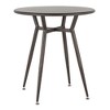Vynxaria Clara Industrial Round Dinette Table in Vintage White & Espresso Bamboo - 2 of 3