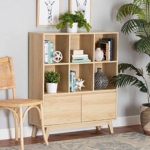 Baxton Studio Danina Japandi Oak Brown Finished Wood Bookshelf - 1 of 4