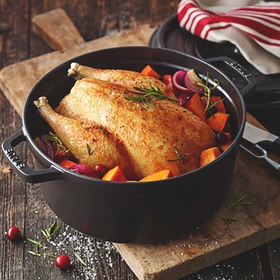 Black Enameled Cast Iron 5.5-qt Round Dutch Oven