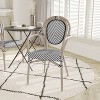 Emma & Oliver Massalia Indoor/Outdoor Stacking Thonet Bistro Style Chair with Arms, Textilene Seat and Bamboo Finished Metal Frame - 2 of 4