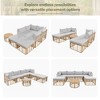 Nestfair 7pc Wicker Outdoor Sectional Set with Cushions and Pillows and Round Coffee Table Gray - 4 of 4