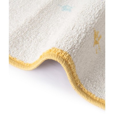 Ivory and Yellow Bear Design Kids Rectangular Rug