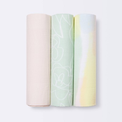 Image of Muslin Swaddle Blanket - Cloud Island™ Brushstrokes - 3pk
