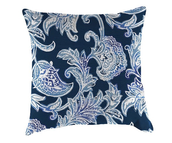 Outdoor Throw Pillow Set Jordan Manufacturing Washed Indigo Black