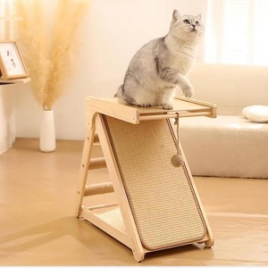 FAAYFIAN Premium Interactive Cat Play Tower ¨C Cat Scratcher Toy with Ball Track Wooden Interactive Cat Toy for Indoor Cats Scratch Pad - 1 of 4